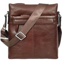 House of Leather Men's Cowhide Leather Crossbody Messenger Bag Zion in Brown
