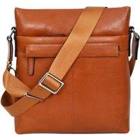 House of Leather Men's Cowhide Leather Crossbody Messenger Bag Zion in Tan
