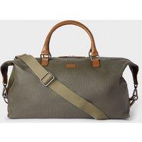 OSPREY LONDON Men's The Grantham Waxed Canvas & Leather Weekender Bag in Khaki