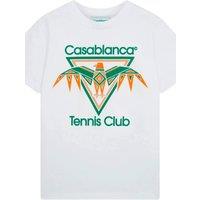 Casablanca Men's Short Sleeve Round T-shirt in White | Size: 2XL