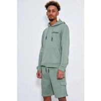 AARHON Men's Mens Sage Printed Hoodie & Shorts Comfy Tracksuit in Light Green | Size: Small