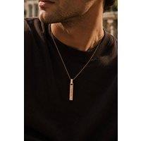 Outrage London Men's 18K Rose Gold Plated 3D Vertical Bar Necklace | Size: 20 inches