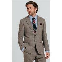 Dobell Men's Brown Herringbone Tweed 2 Piece Suit | Size: 44R