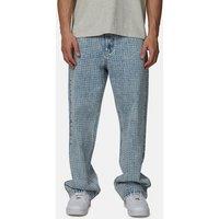 Good For Nothing Men's Baggy Jacquard Washed Denim Jeans in Blue | Size: 28R