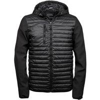TEE JAYS Men's Teejays Hooded Full Zip Crossover Jacket in Black | Size: 3XL