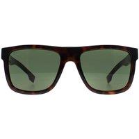 Hugo Boss Men's Rectangle Dark Havana Green BOSS 1647/S in Brown