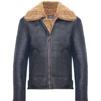 Infinity Leather Men's B3 WW2 Leather Sheepskin Aviator Flying Jacket-Charleston in Brown | Size: 4XL