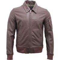 Infinity Leather Men's A2 Cowhide Leather Bomber Jacket-Oslo in Burgundy | Size: Large
