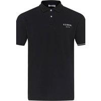 ICE ICEBERG Men's Short Sleeve Collared Polo Shirt in Black | Size: Medium
