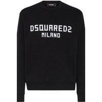 Dsquared2 Men's Cool Fit Milano Long Sleeve Crew Neck Regular Fit Sweater in Black | Size: 2XL