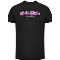 ICE ICEBERG Men's Short Sleeve Crew Neck T-shirt in Black | Size: XL