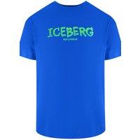 ICE ICEBERG Men's Short Sleeve Crew Neck T-shirt in Cobalt | Size: Large