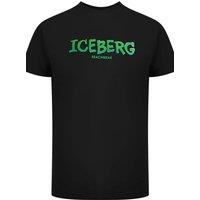 ICE ICEBERG Men's Short Sleeve Crew Neck T-shirt in Black | Size: Small