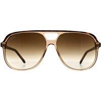 Ray-Ban Men's Square Polished Havana On Transparent Brown Light Brown Gradient Bill RB2198