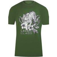 Cavalli Class Men's Short Sleeve T-shirt in Green | Size: XL