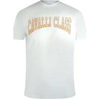 Cavalli Class Men's Short Sleeve Crew T-shirt in White | Size: XL