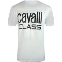 Cavalli Class Men's Short Sleeve Crew T-shirt in White | Size: Large