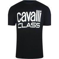 Cavalli Class Men's Short Sleeve Crew T-shirt in Black | Size: XL