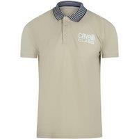 Cavalli Class Men's Short Sleeve Polo Shirt in Light Sand | Size: Large