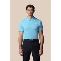 Castore Men's Engineered Knit Polo Shirt Light Blue White | Size: Large