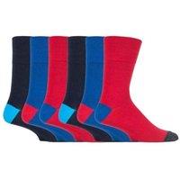SOCKSHOP Gentle Grip Men's 6 Pack Elastic Cotton Socks for Poor Circulation in Navy | Size: 6-11