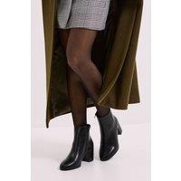 Dorothy Perkins Women's Wide Fit Morgan Round Toe Medium Block Heel Ankle Boots in Black | Size: 8