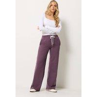 Long Tall Sally Women's Tall Piped Wide Leg Joggers in Burgundy | Size: 22-24L