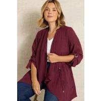 Evans Women's Lightweight Waterfall Jacket in Burgundy | Size: 20