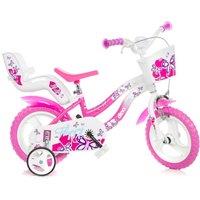 Dino Bikes Flappy 12 Kids Bike - White/Pink in White