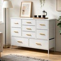 KORVIXA WhiteTall Dresser for Bedroom with 9 Drawers in White | Size: 100 cm x 100 cm
