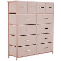 KORVIXA Pink 12 Drawer Non Woven Chest Of Drawers | Size: 100 cm x 100 cm