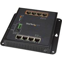 StarTech.com Industrial 8 Port Gigabit Poe Switch in Black