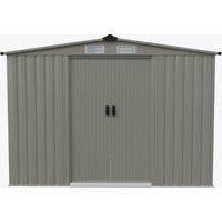 Living and Home 8x8 FT Large Metal Apex Roof Garden Tool Storage Shed in Grey