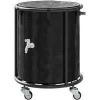 Living and Home 114L Portable Rain Barrel with Castors in Black