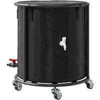 Living and Home 190L Portable Rain Barrel with Castors in Black