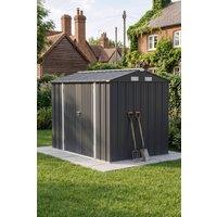 Living and Home 10x7 FT Large Metal Garden Tool Storage Shed in Dark Grey