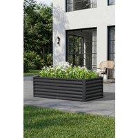 Garden Sanctuary Outdoor Metal Raised Garden Bed in Grey