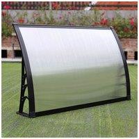 Living and Home Window & Door Awning Canopy - UV & Weather Resistant 59x39 (150x100cm) Polycarbonate Cover w/ Aluminium Brackets for Porch, Patio