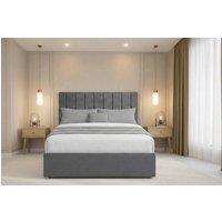 Chester & Oakley Lunar Plush Divan Bed Base No Drawers - 26 Headboard in Dark Grey | Size: Super King