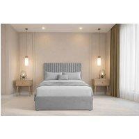 Chester & Oakley Lorenzo Plush Divan Bed Base No Drawers - 26 Headboard in Silver | Size: Super King
