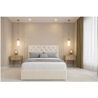Chester & Oakley Luxora Teddy Divan Bed Base No Drawers 54 Winged Headboard in Cream | Size: King