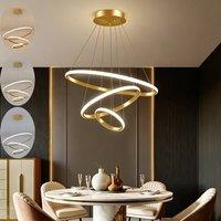 COMELY 3 Rings Modern Pendant Ceiling Lights, Circle Adjustable Chandelier in Gold