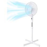 Dyzi 16 Inch 45W Pedestal Fan 3 Speed Oscillating Adjustable White