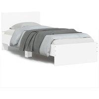 Berkfield Home Bed Frame without Mattress with LED Lights White 90x190 cm Single