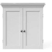 Teamson Home Wall Cabinet with Adjustable Shelves, White Bevelled Doors