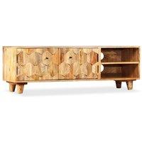 Berkfield Home TV Cabinet Solid Mango Wood 118x35x40 cm in Brown | Size: 118 x 35 x 40 cm