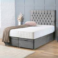 BSSPOKE Mia Ottoman Divan Bed Plush Velvet 54 Headboard & No Mattress in Grey | Size: King