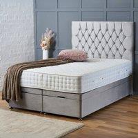 BSSPOKE Mia Ottoman Divan Bed Plush Velvet 54 Headboard & No Mattress in Silver | Size: Small Double