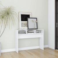 Berkfield Home Console Table White 105x30x80 cm Engineered Wood | Size: 105 x 30 x 80 cm