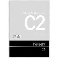 nielsen C2 Aluminium Picture Frame A2 - Float Glass & Push/Turn Clips in White